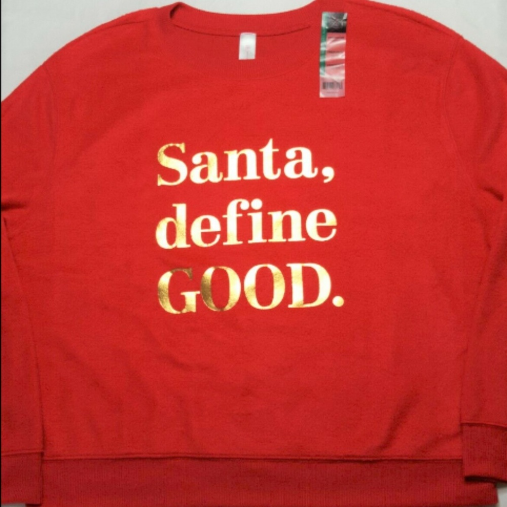 Holiday Christmas Santa Sweatshirt Jrs XL